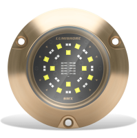 Supra SMX54 Surface Mount - White/Blue Color - Underwater Light - Bronze finish - Dual Color - 7500 fixture lumen 90 degree angle beam - 60-0534- 010-04505-00 - Lumishore